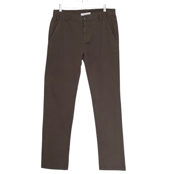 Everlane Other - NEW EVERLANE Men’s Flat Front Chinos Slim Olive Brown Pants Size 32 x 32